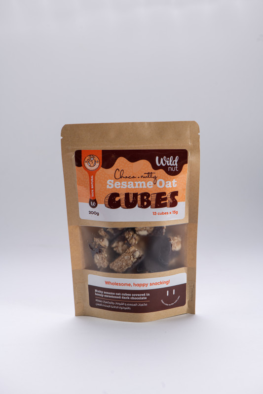 Choco nutty sesame oat cubes