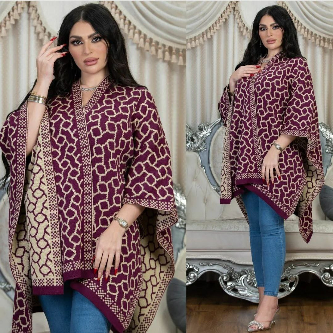 red  patterned shawl