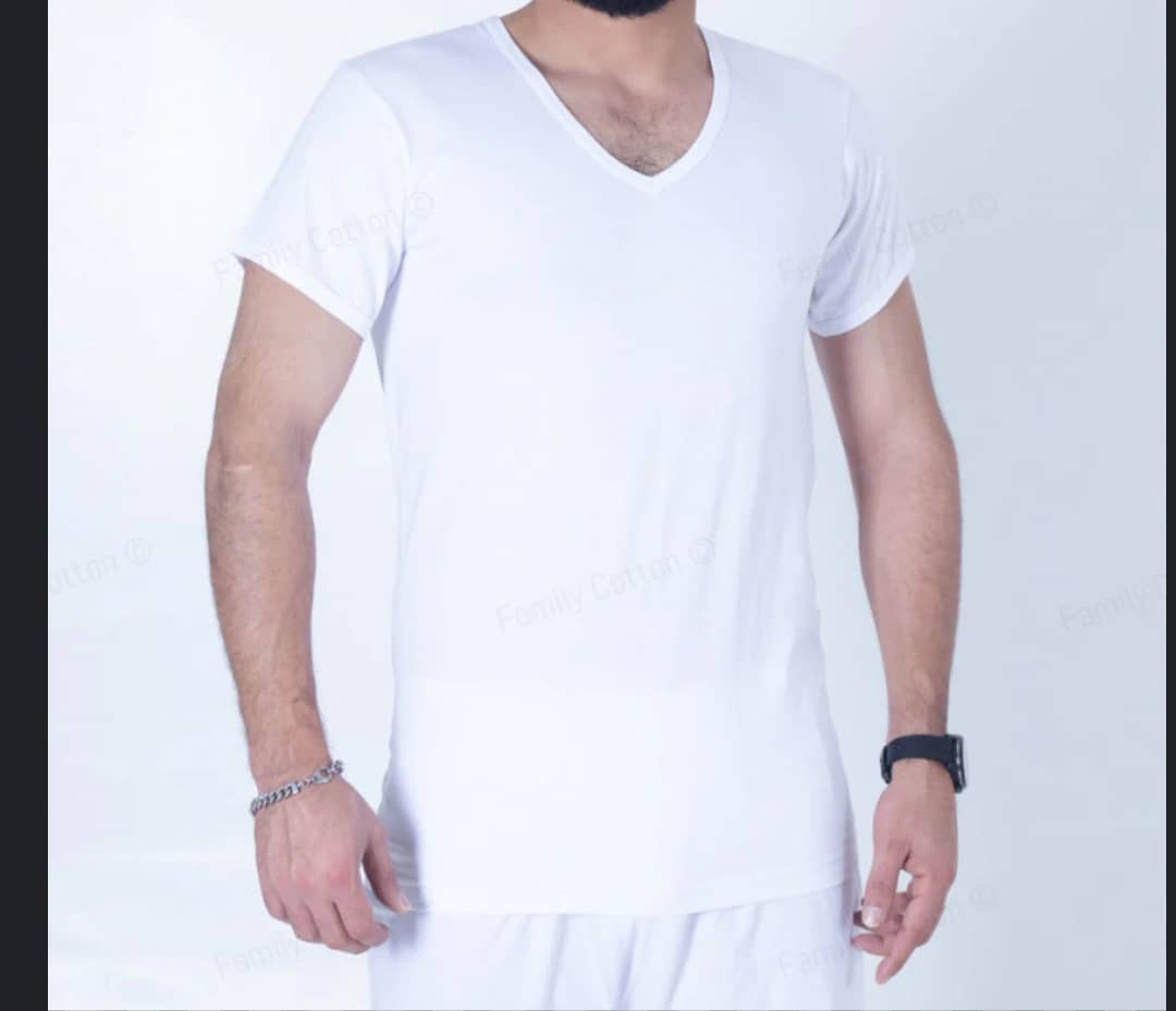 Men cotton  undershirt, V shaped Neck - Hover