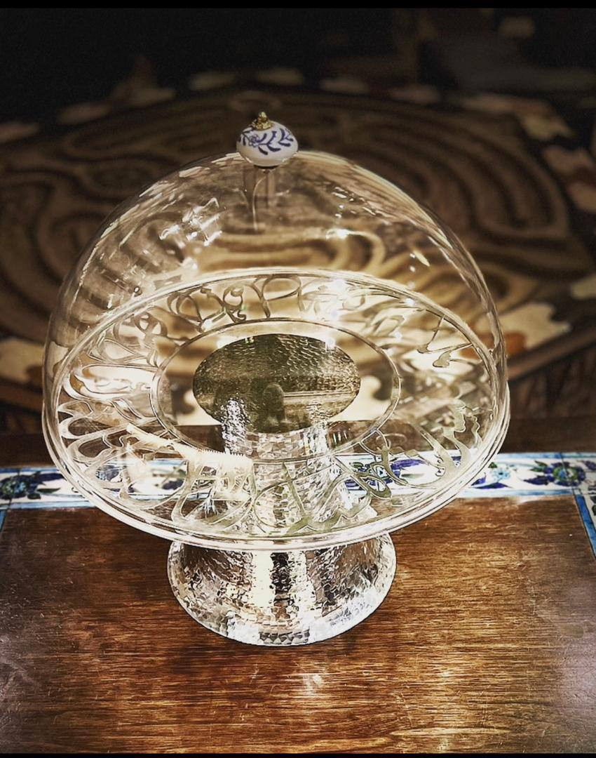 copper bowl with plexiglass cover