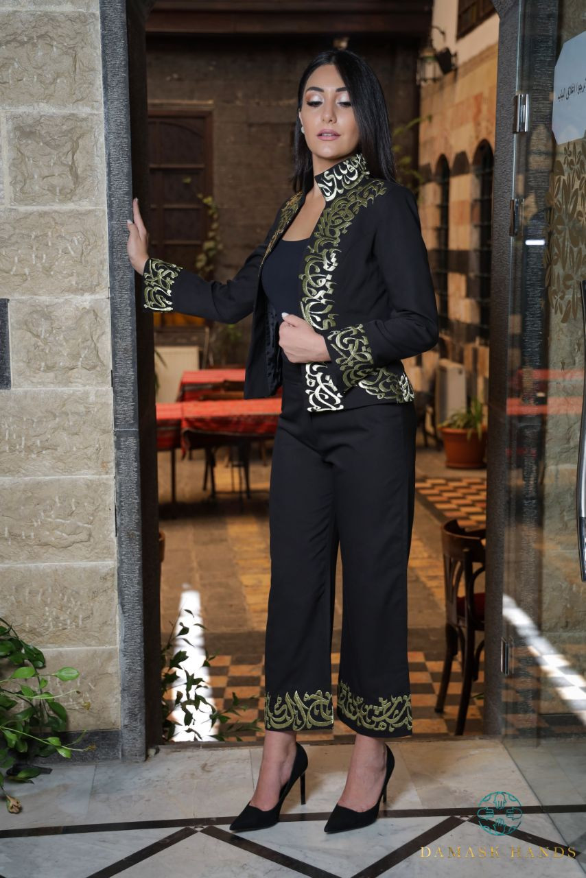 Formal Women’s Arabic Letters Pattern suit