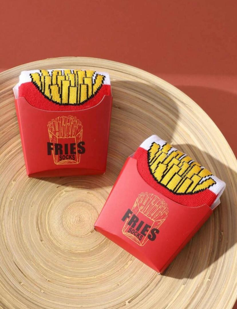 fries design women socks - Hover