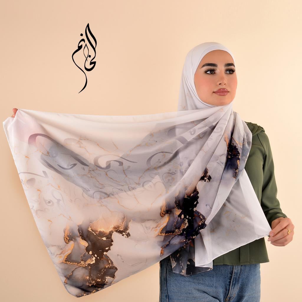 marble Printed hijab - Hover