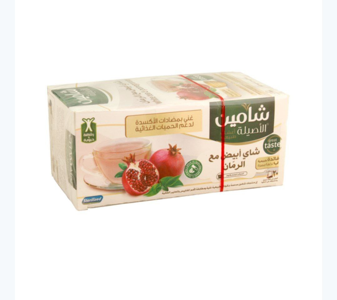 chamain white tea with pomegranate