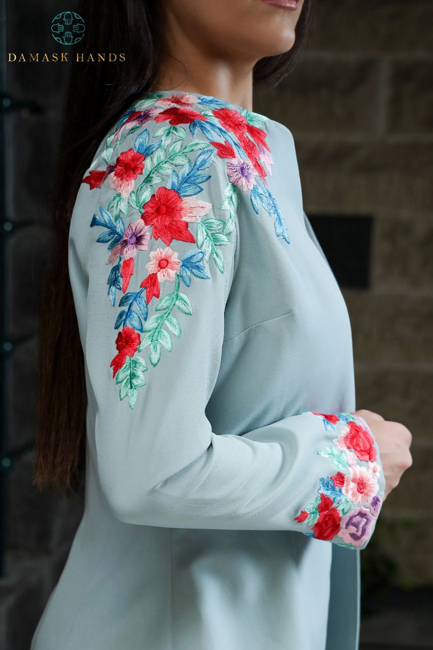 Floral Hand embroider suit - Hover