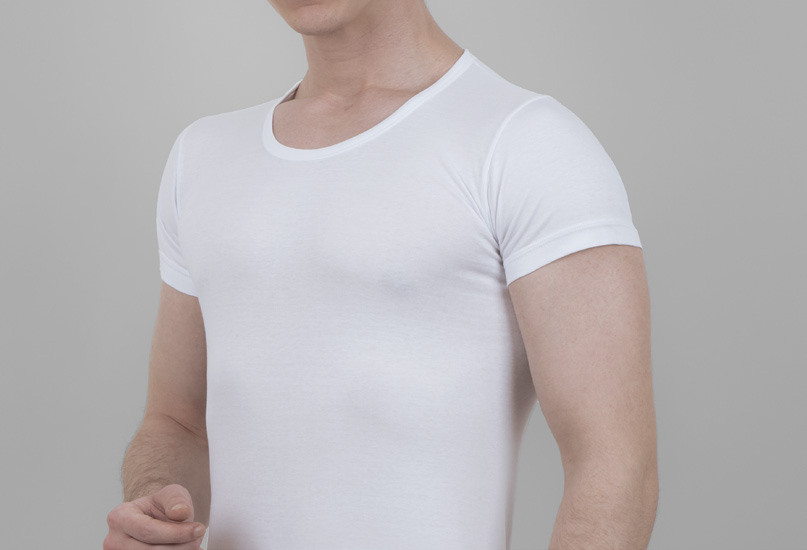 Men's Underwear Half Sleeve O Neck Single Jersey