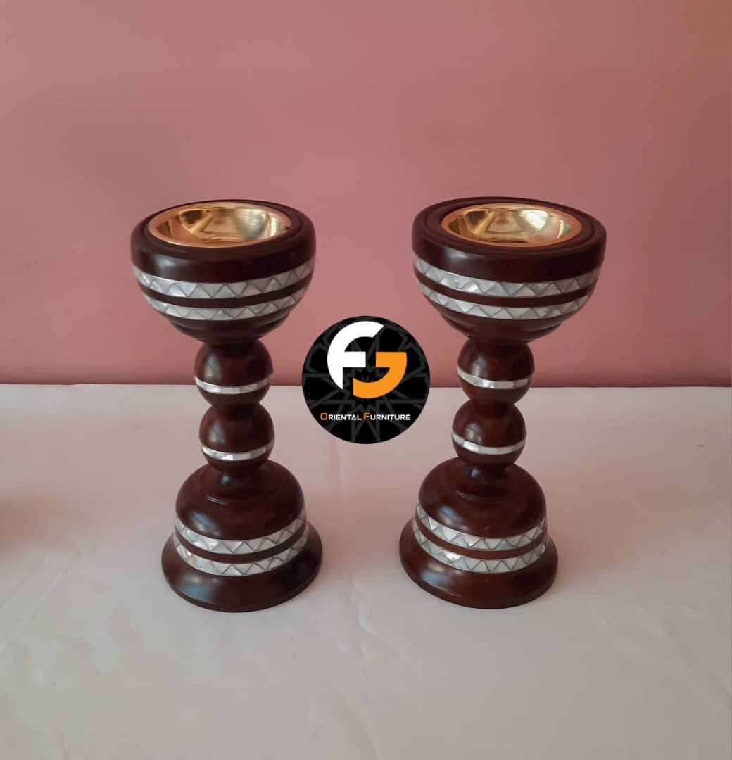 Incense burners with wood and seashell