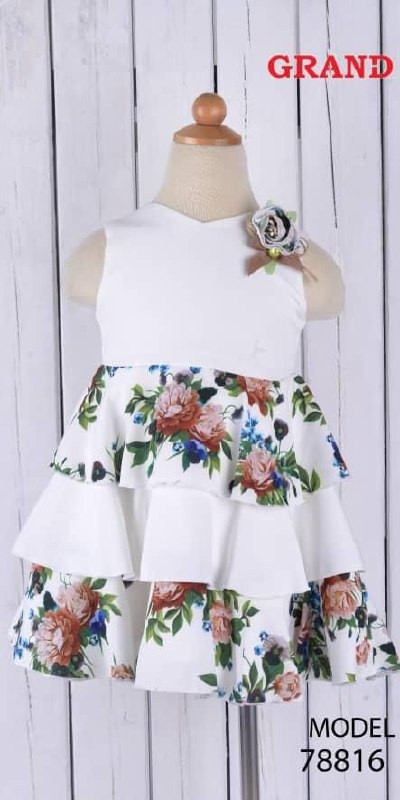 White Floral Dress - Hover